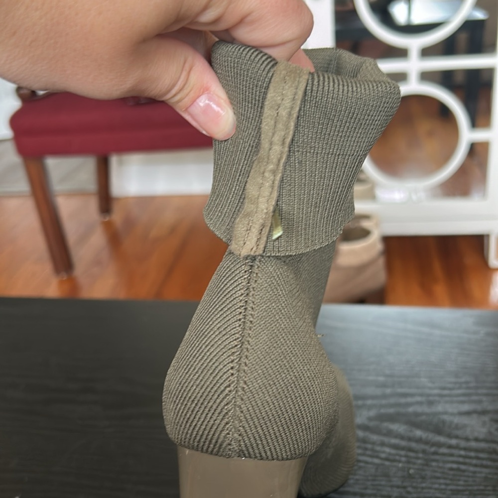 Zara Elegant Olive Sock Ankle Boots - Picture 8 of 9